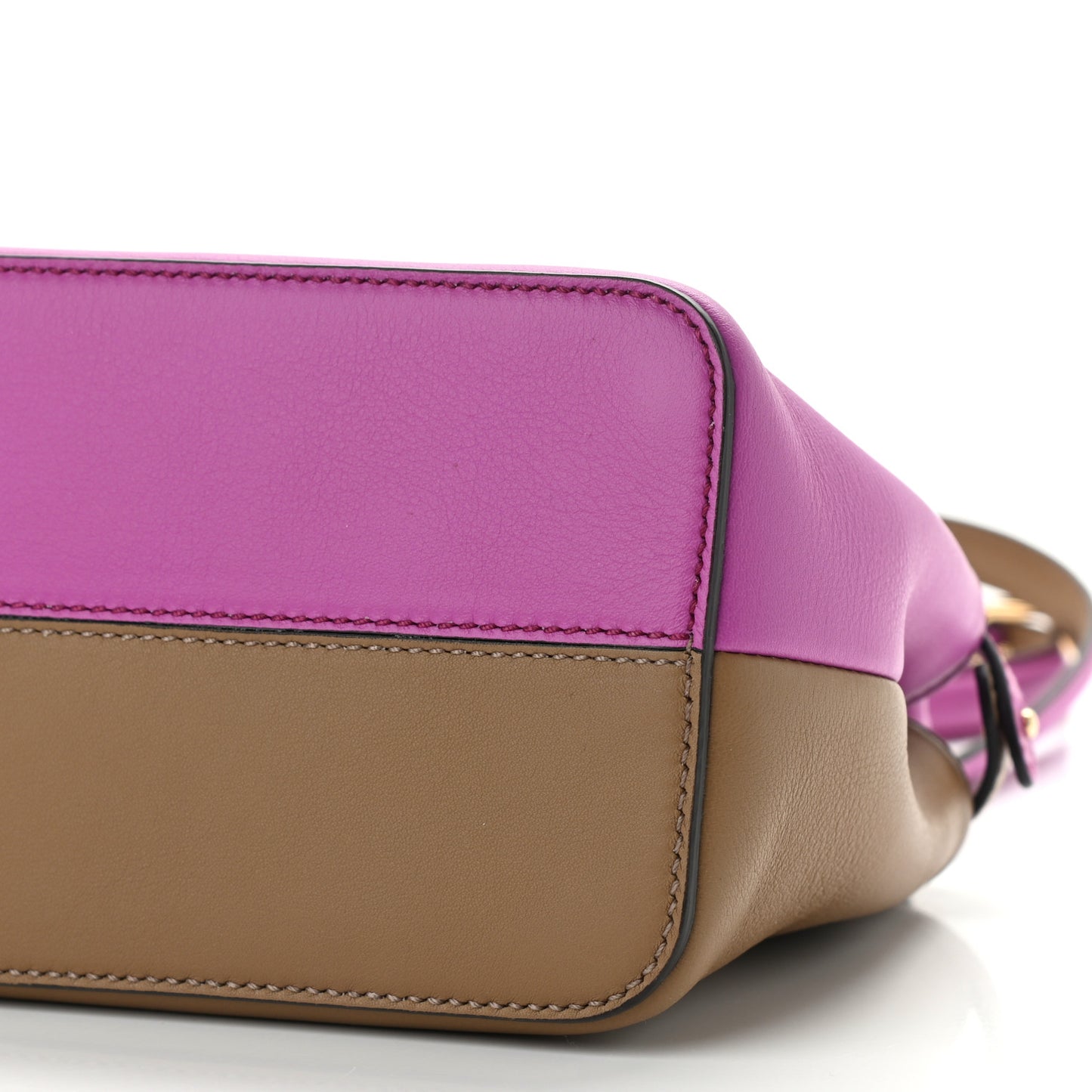 Vitello Seta Nappa Plexiglass Bi-Color Mini Peekaboo Iconic Satchel Bouganville Sand