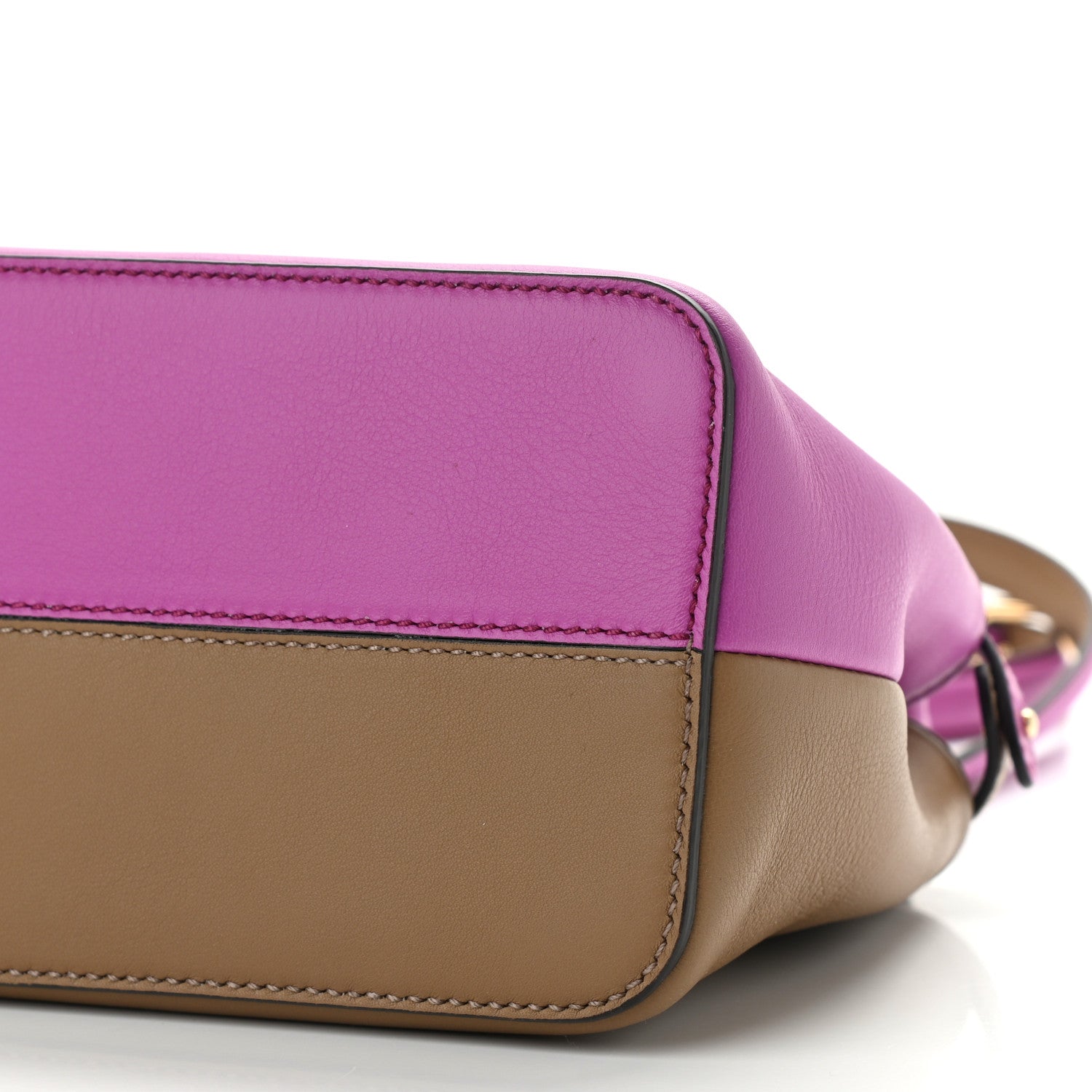 Fendi Vitello Seta Nappa Plexiglass Bi-Color Mini Peekaboo Iconic Satchel Bouganville Sand 11 of 12