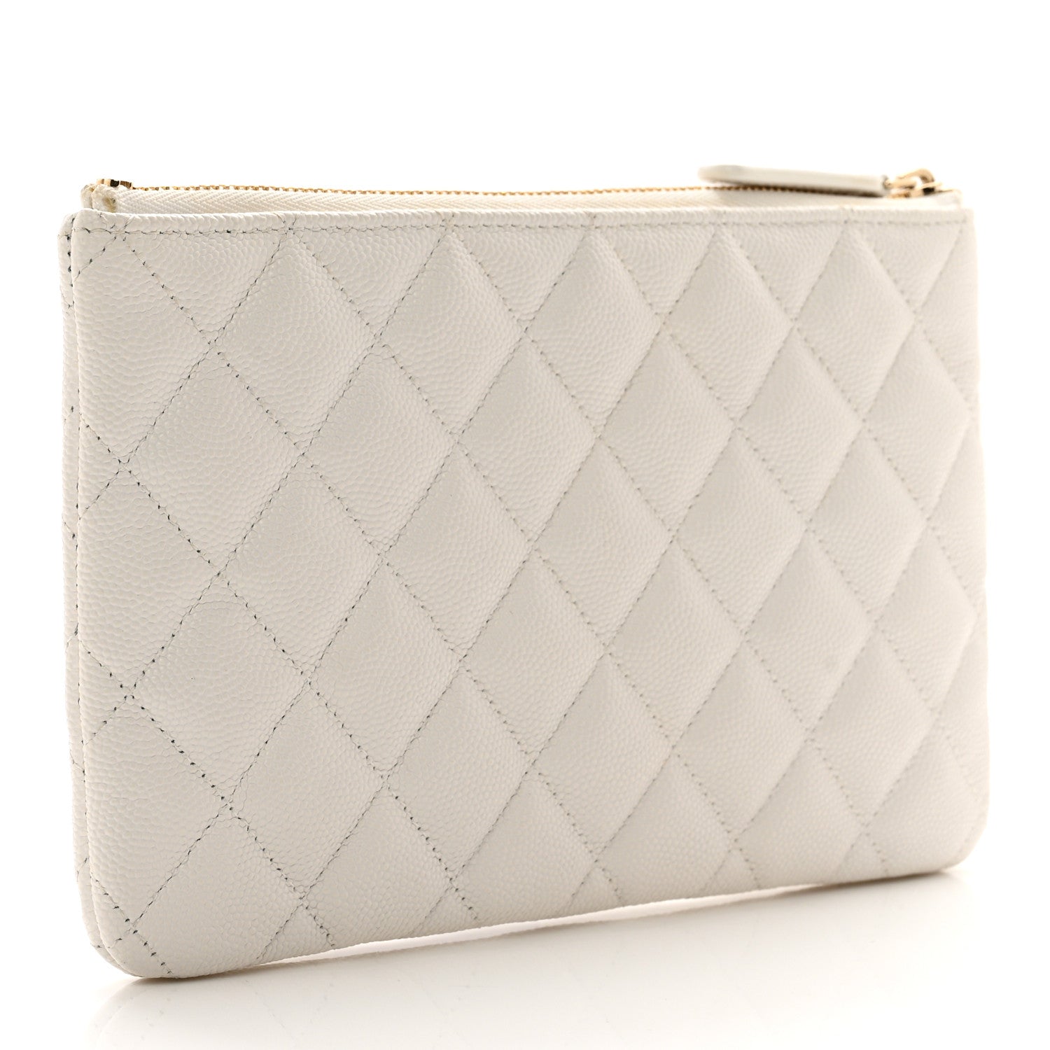 Chanel Caviar Quilted Cosmetic Case White 3 of 8