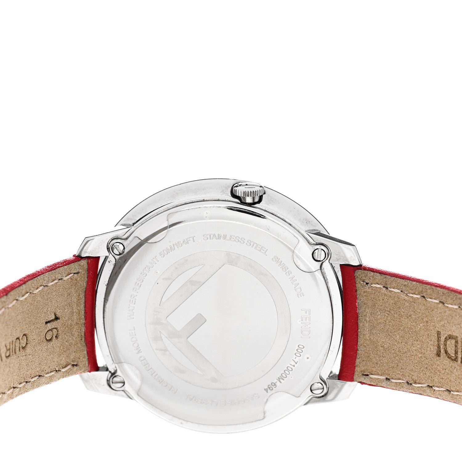 Fendi Stainless Steel Calfskin 36mm Fendi Run Away Quartz Watch Red 4 of 4