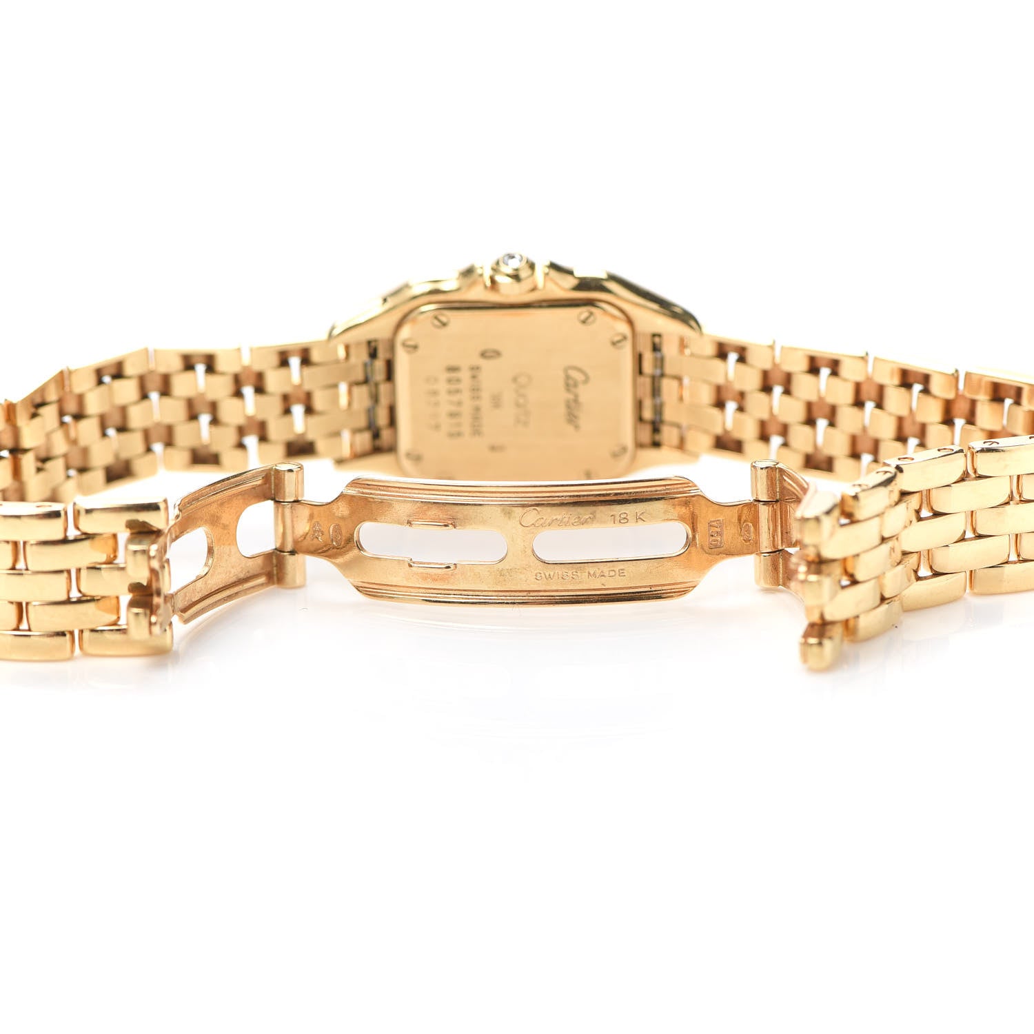 Cartier 18K Yellow Gold Diamond Pave 22mm Panthere Quartz Watch 5 of 6