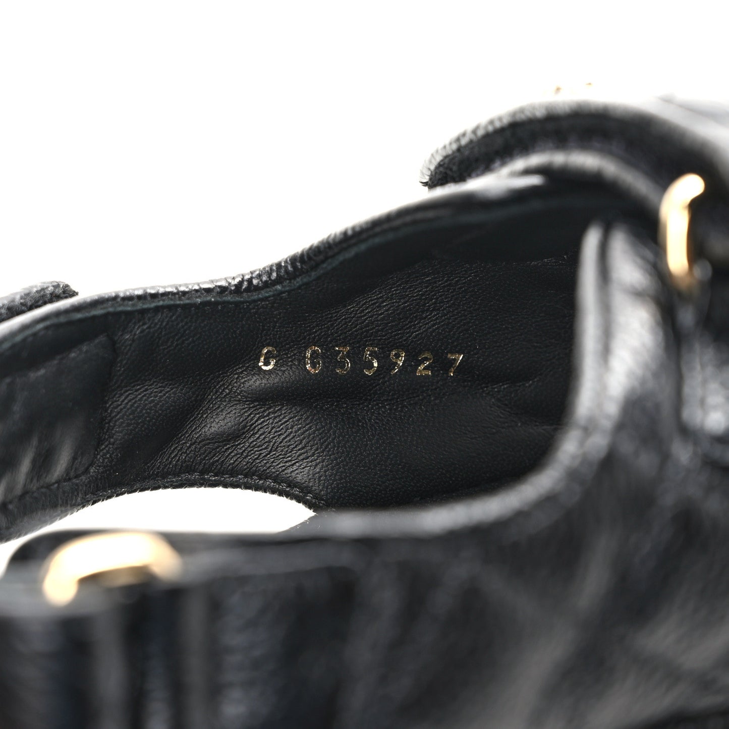 Grained Calfskin Velcro Dad Sandals 38.5 Black