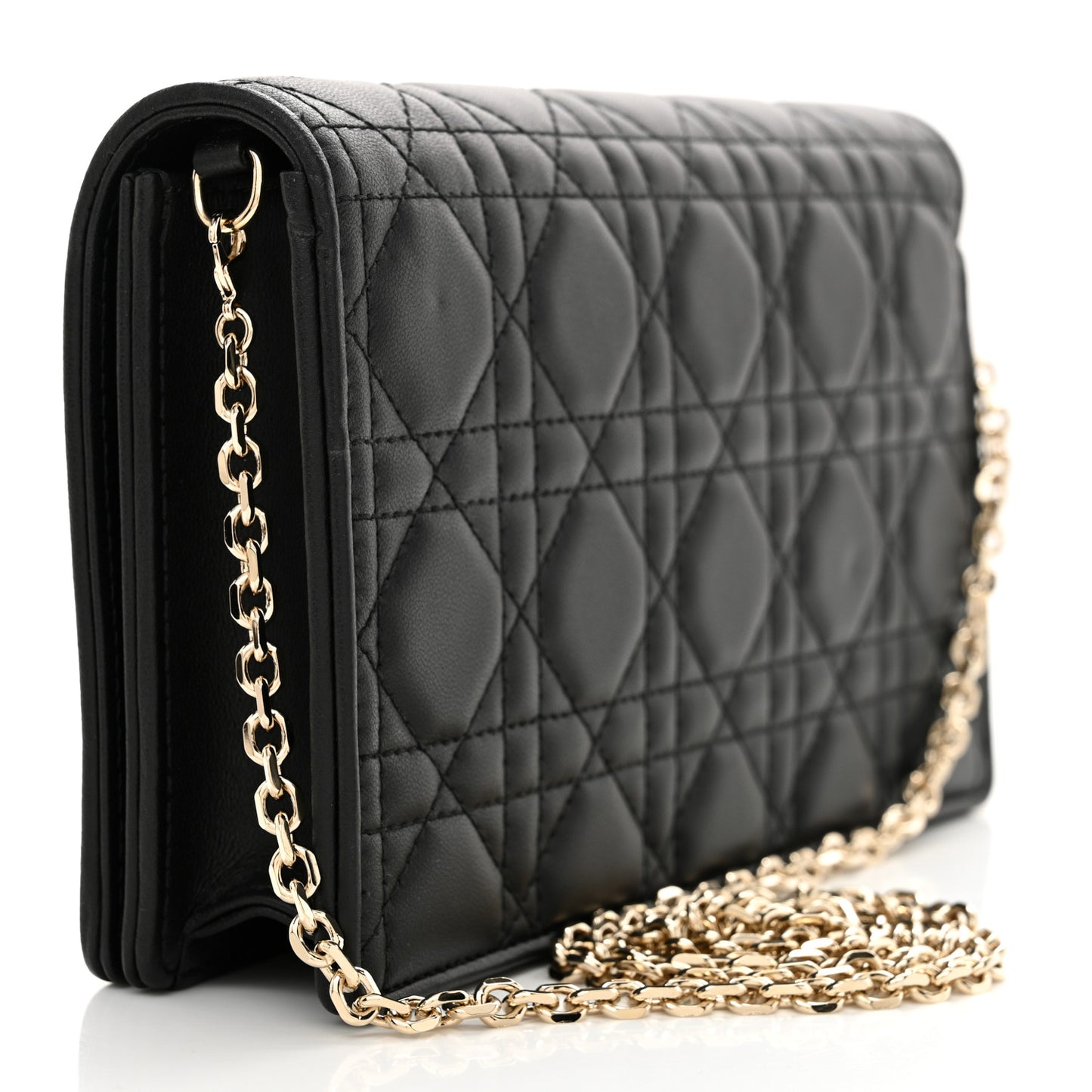 Lambskin Cannage Lady Dior Pouch Black