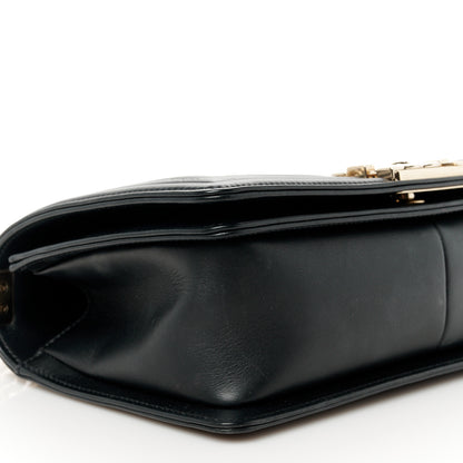 Chanel Calfskin Quilted Medium Chain Detail Boy Flap Black 9 of 10