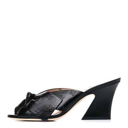 Fendi Calfskin Karligraphy Embossed Ffreedom Mules 39 Black 1 of 10