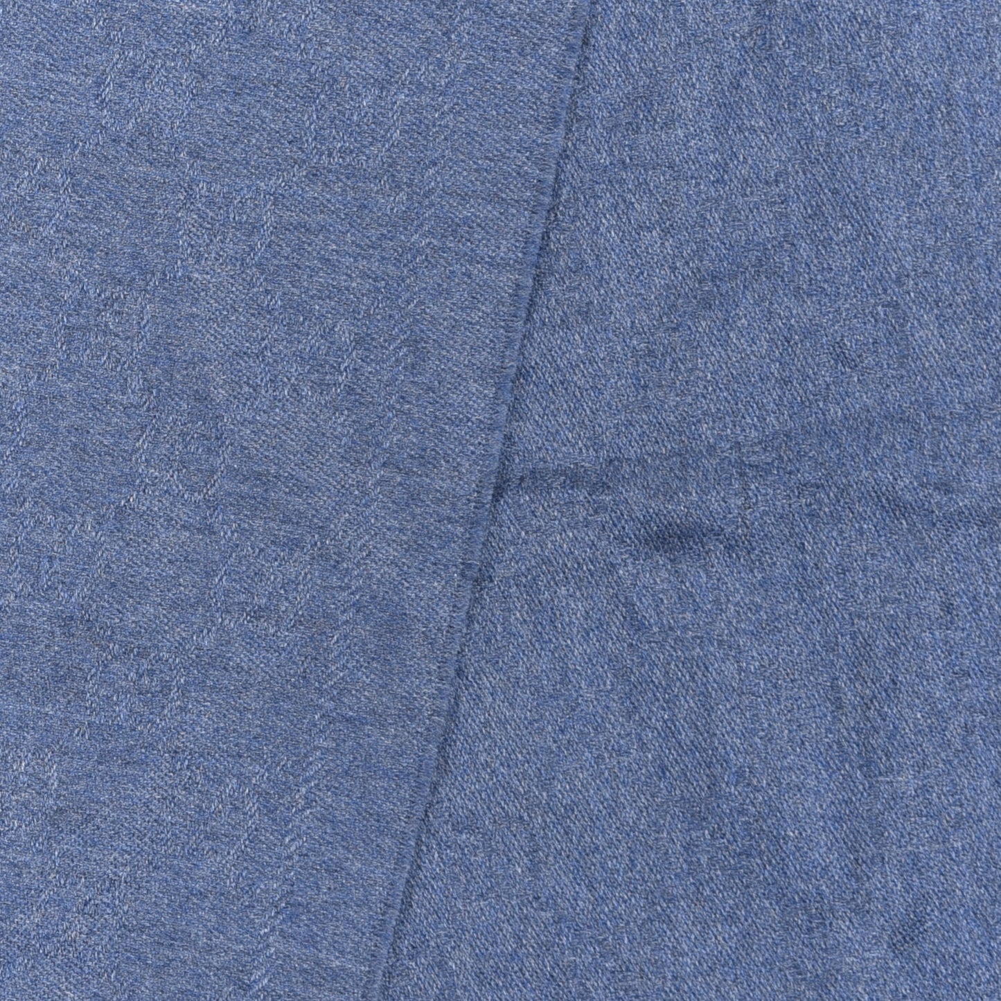 Wool Silk Monogram Fringe Scarf Light Blue