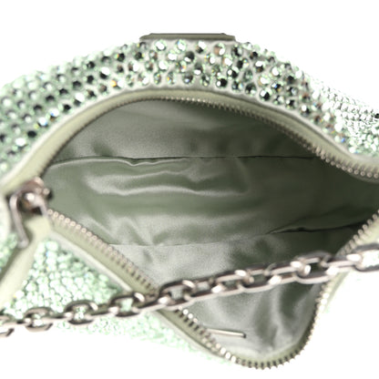 Prada Satin Crystal Re-Edition 2005 Shoulder Bag Acqua 6 of 12