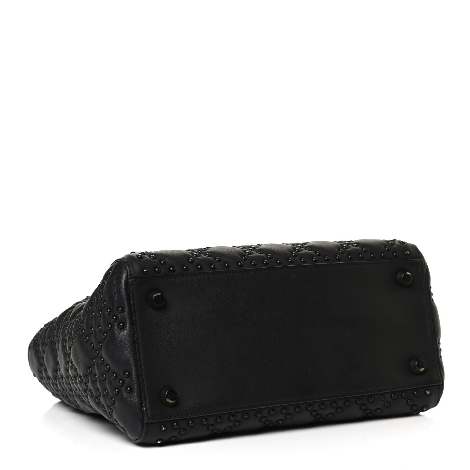 Christian Dior UItra Matte Calfskin Cannage Studded Medium Supple Lady Dior Black 5 of 16