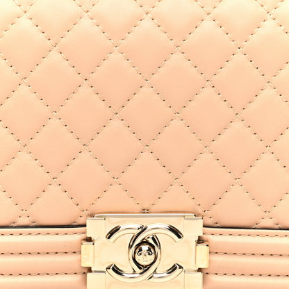 Chanel Calfskin Quilted Medium Top Handle Boy Flap Beige Clair 8 of 10