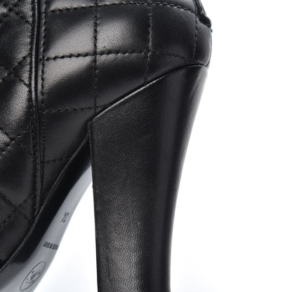 Chanel Lambskin Quilted Pocket High Boots 34 Black 8 of 8