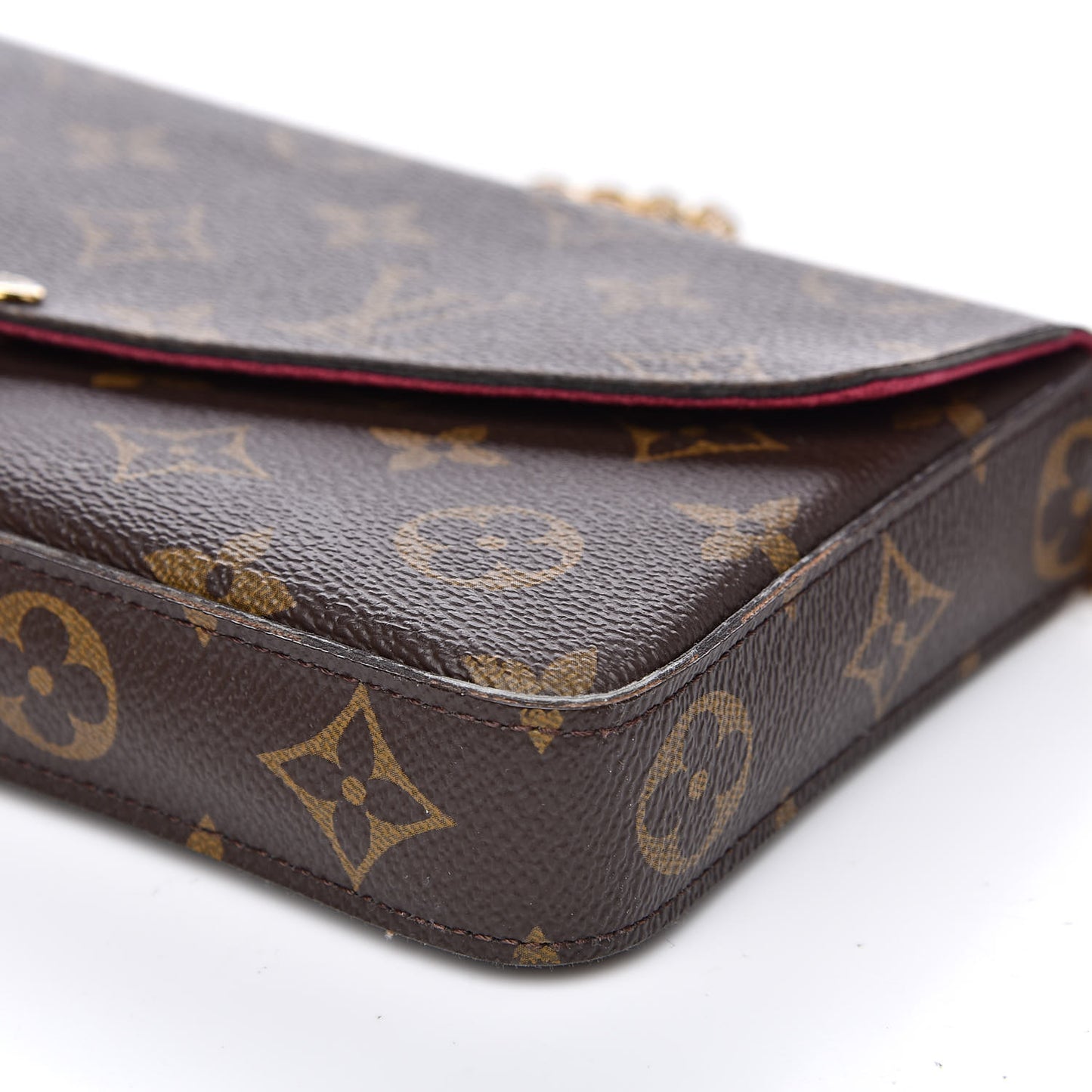 Monogram Pochette Felicie Chain Wallet Fuchsia