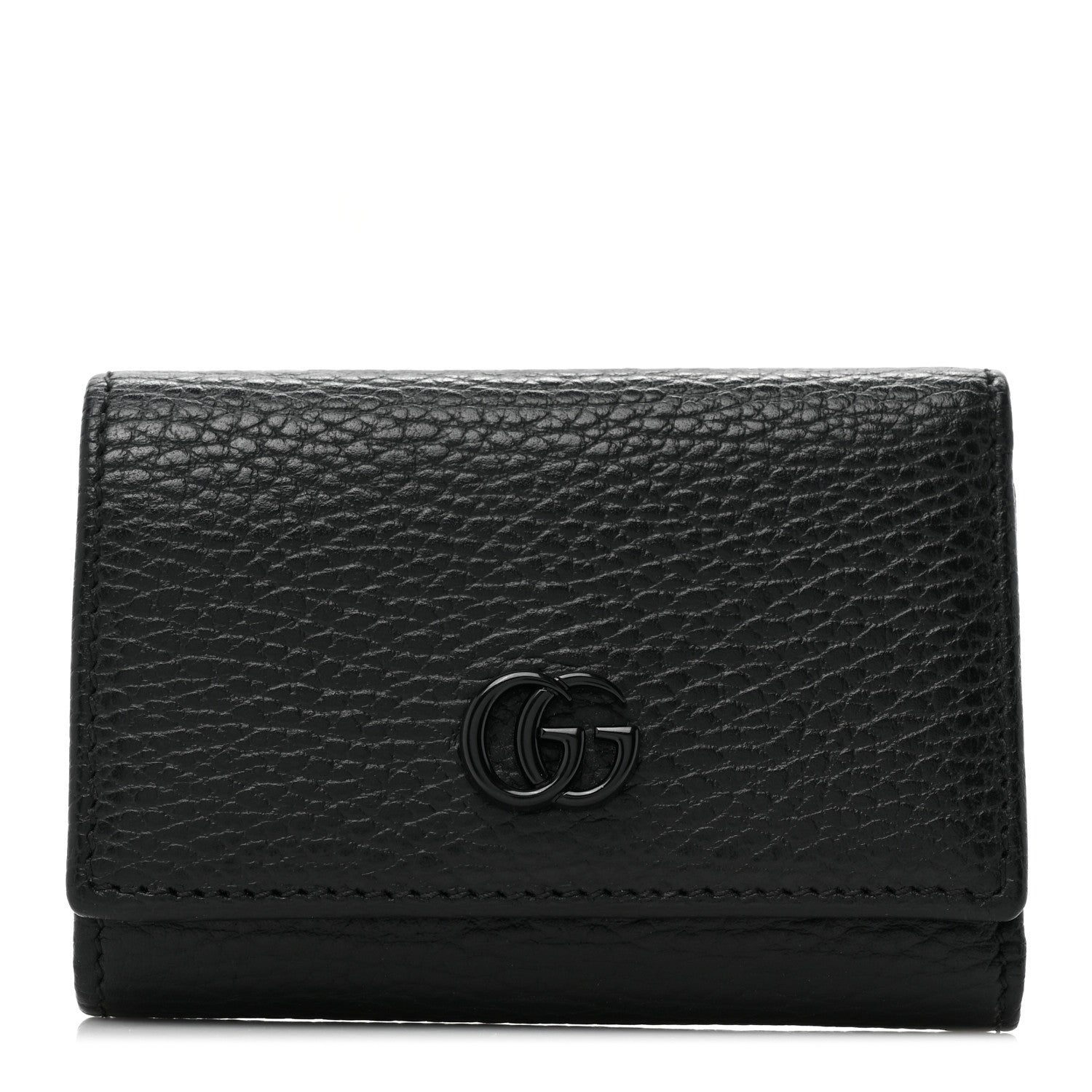 Gucci Dollar Calfskin Enamel Monochrome Medium GG Marmont Wallet 1 of 12