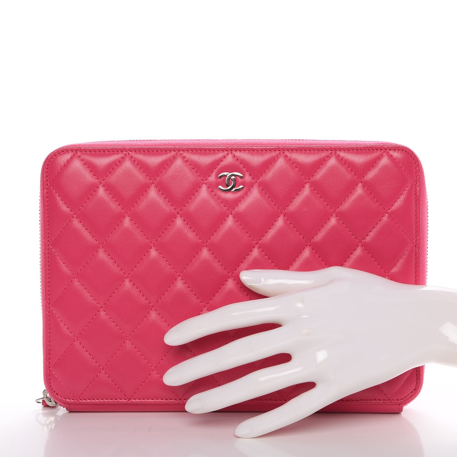 Chanel Lambskin Quilted Travel Case Pink 2 of 10