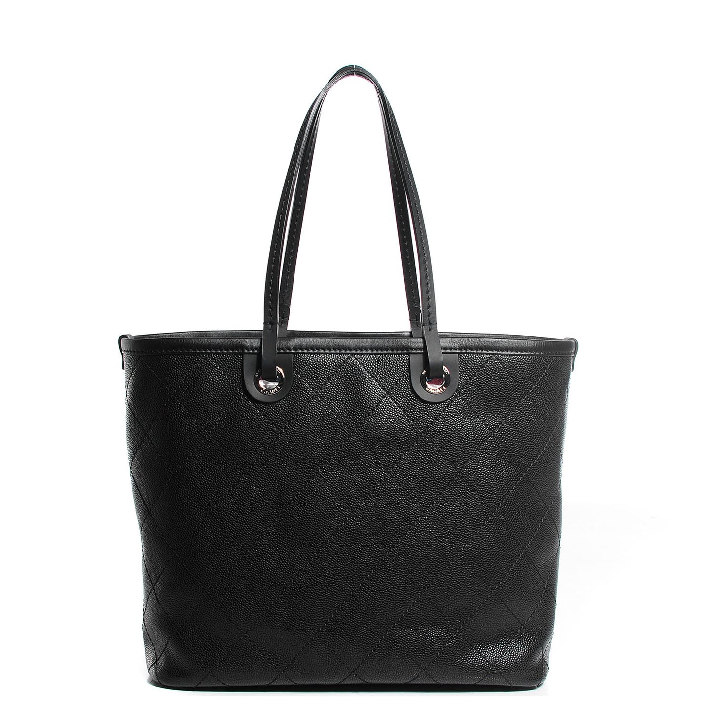Grained Calfskin Shopping Fever Tote Black