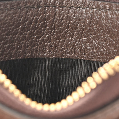 Gucci GG Supreme Monogram Textured Dollar Calfskin Web Ophidia Zip Around Card Case Wallet Beige Ebony New Acero 7 of 8