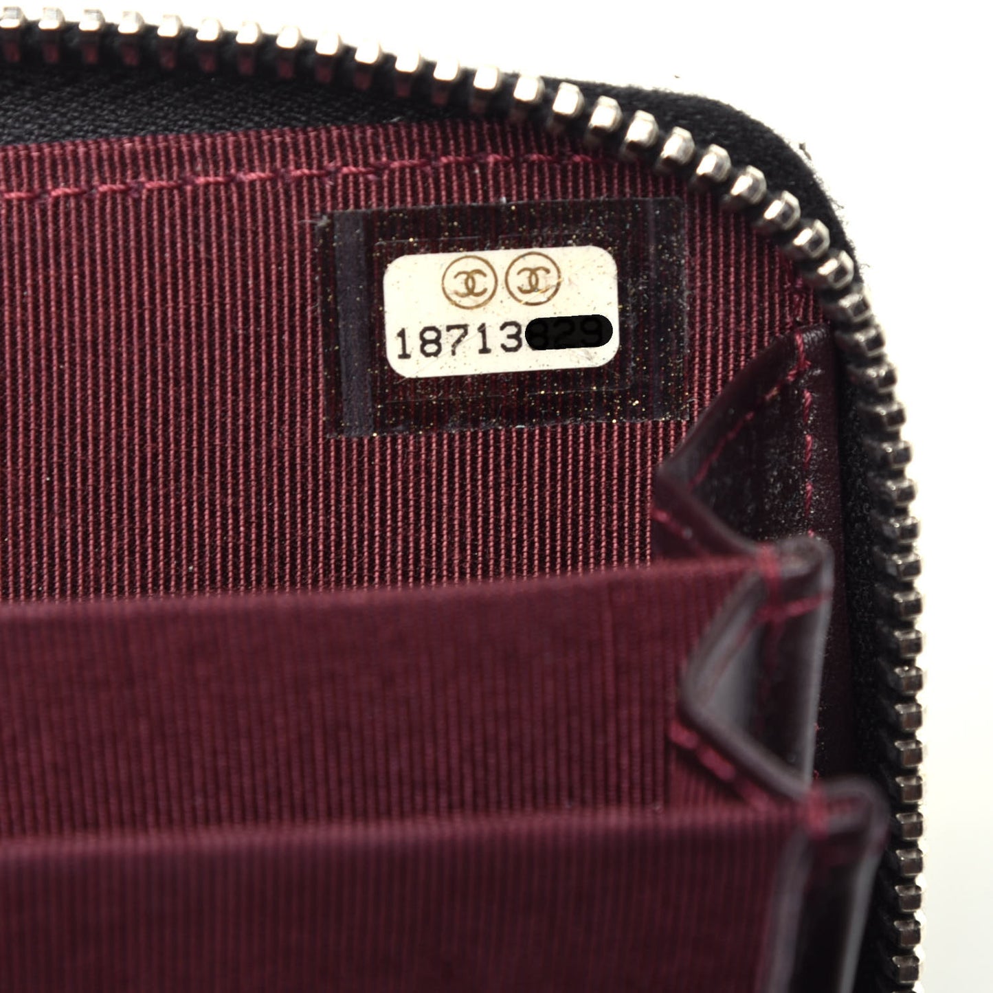 Caviar Quilted Zip Coin Purse Black
