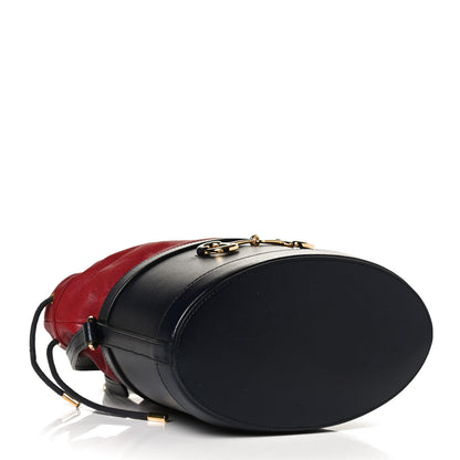 Gucci Azalea Sakai Be Green Calfskin Horsebit 1955 Drawstring Bucket Bag Blue New Cherry Red 4 of 14