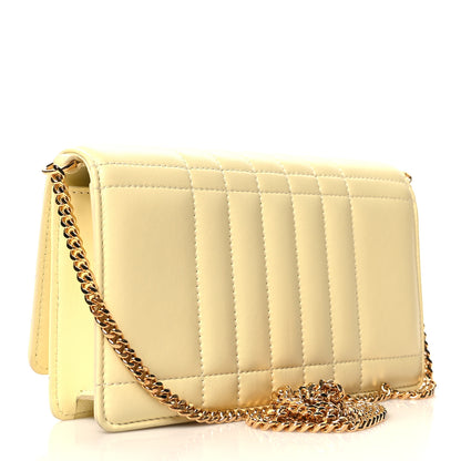 Burberry Lambskin Quilted Lola Clutch On Chain Cool Lemon 2 of 9