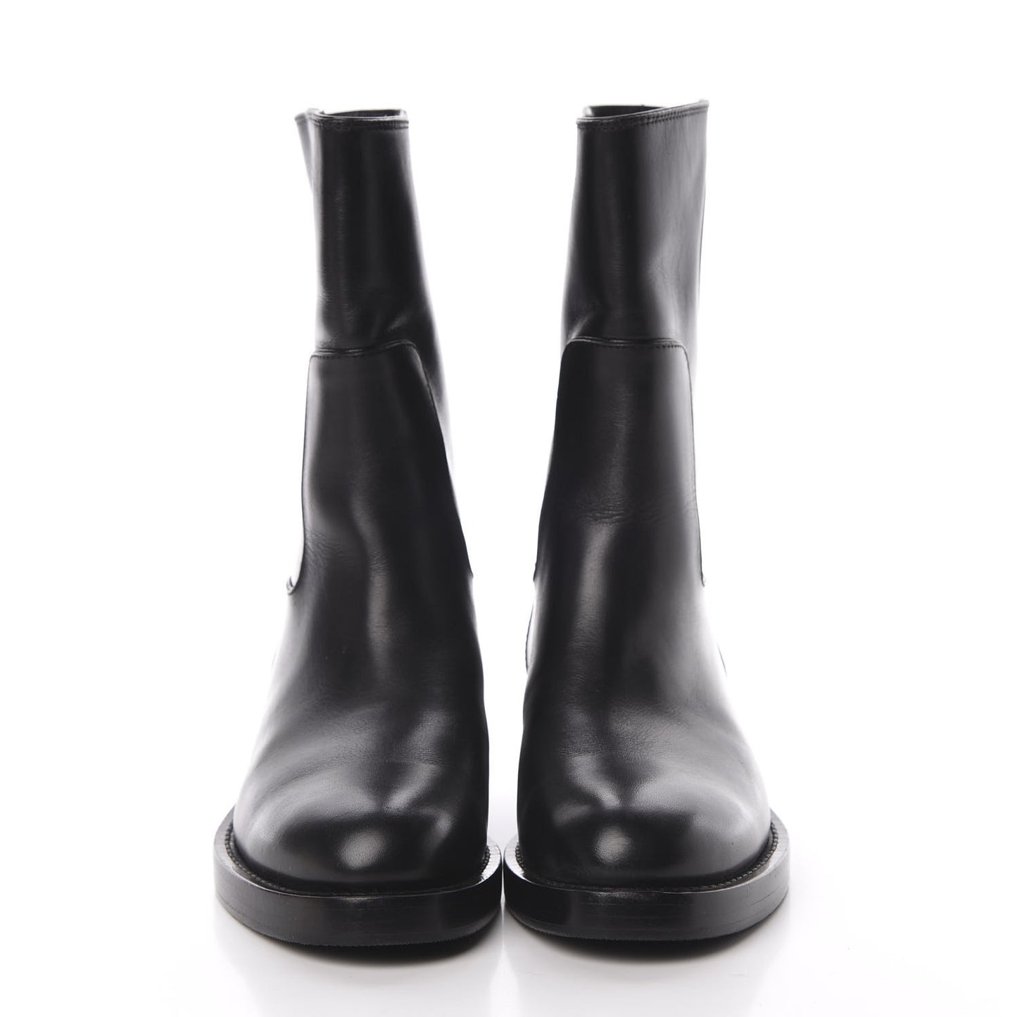 Calfskin Overdrive Flat Half Boots 35 Black