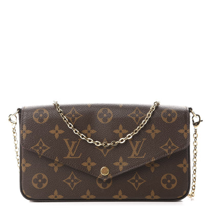Louis Vuitton Monogram Pochette Felicie Chain Wallet Fuchsia 1 of 10