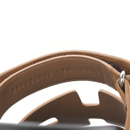 Hermes Suede Goatskin Womens Chypre Sandals 40 Naturel 8 of 8