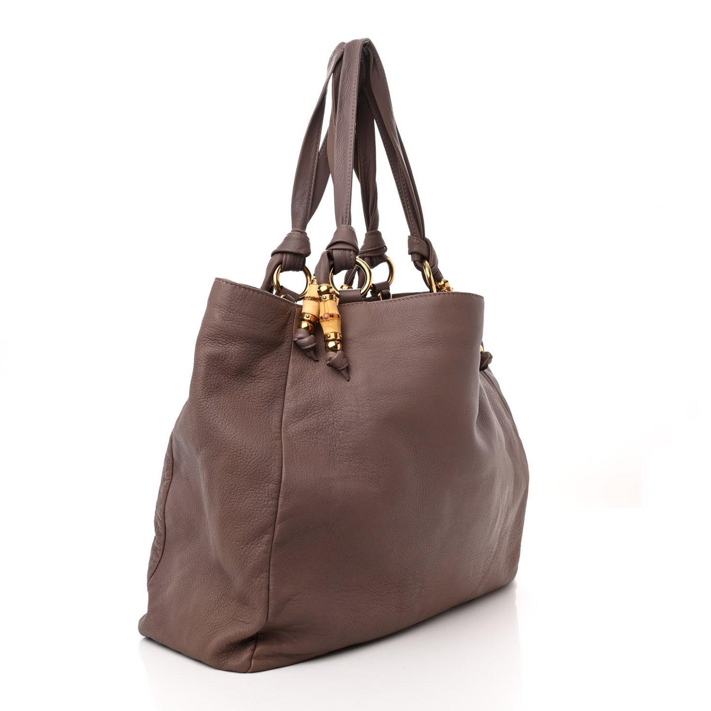 Pebbled Calfskin Large Jungle Tote Purple