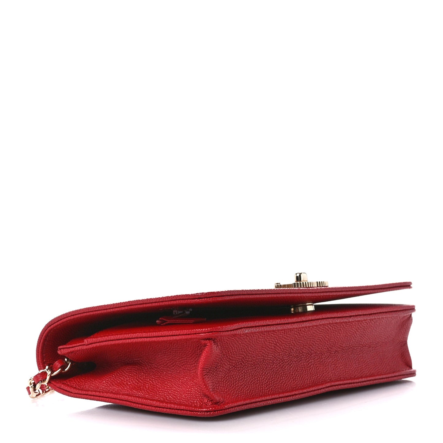 Caviar Quilted Vintage Mademoiselle Wallet On Chain WOC Red