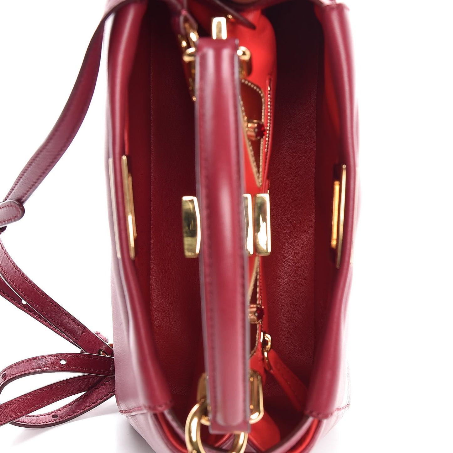Nappa Monster Eyes Mini Peekaboo Iconic Satchel Amarena Fiamma