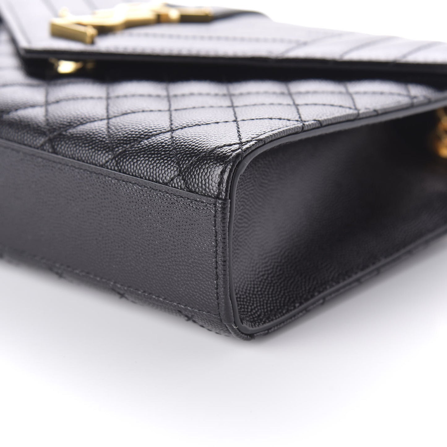 Grain De Poudre Textured Mixed Matelasse Triquilt Medium Monogram Satchel Black
