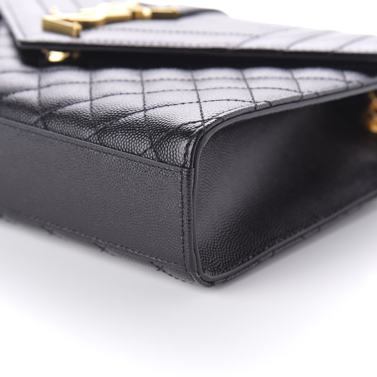 Saint Laurent Grain De Poudre Textured Mixed Matelasse Triquilt Medium Monogram Satchel Black 7 of 9