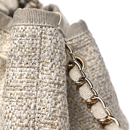Chanel Lurex Boucle Deauville Drawstring Bucket Bag Ivory 12 of 14