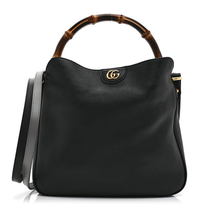 Gucci Softy Wonka Textured Dollar Calfskin Medium Diana Shoulder Bag Black 1 of 11