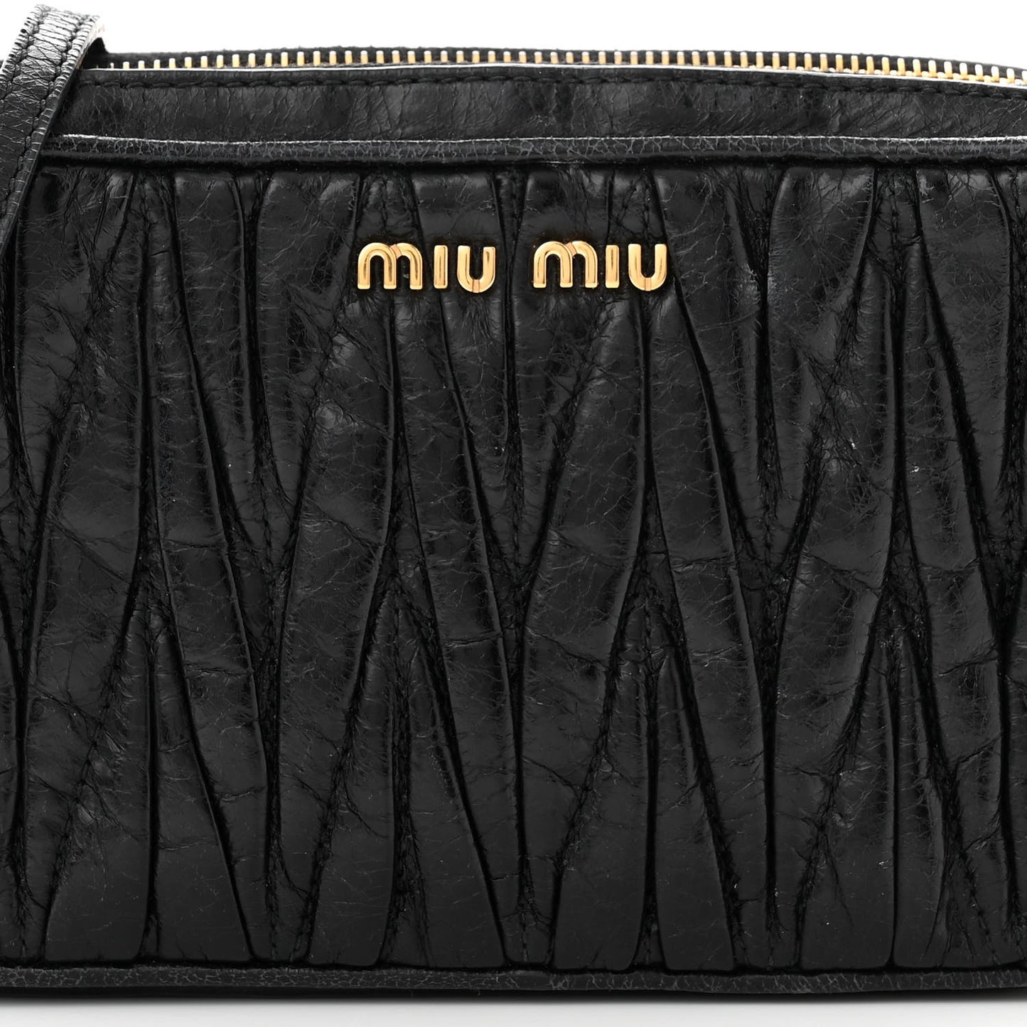 Nappa Matelasse Double Zip Pochette Clutch Black
