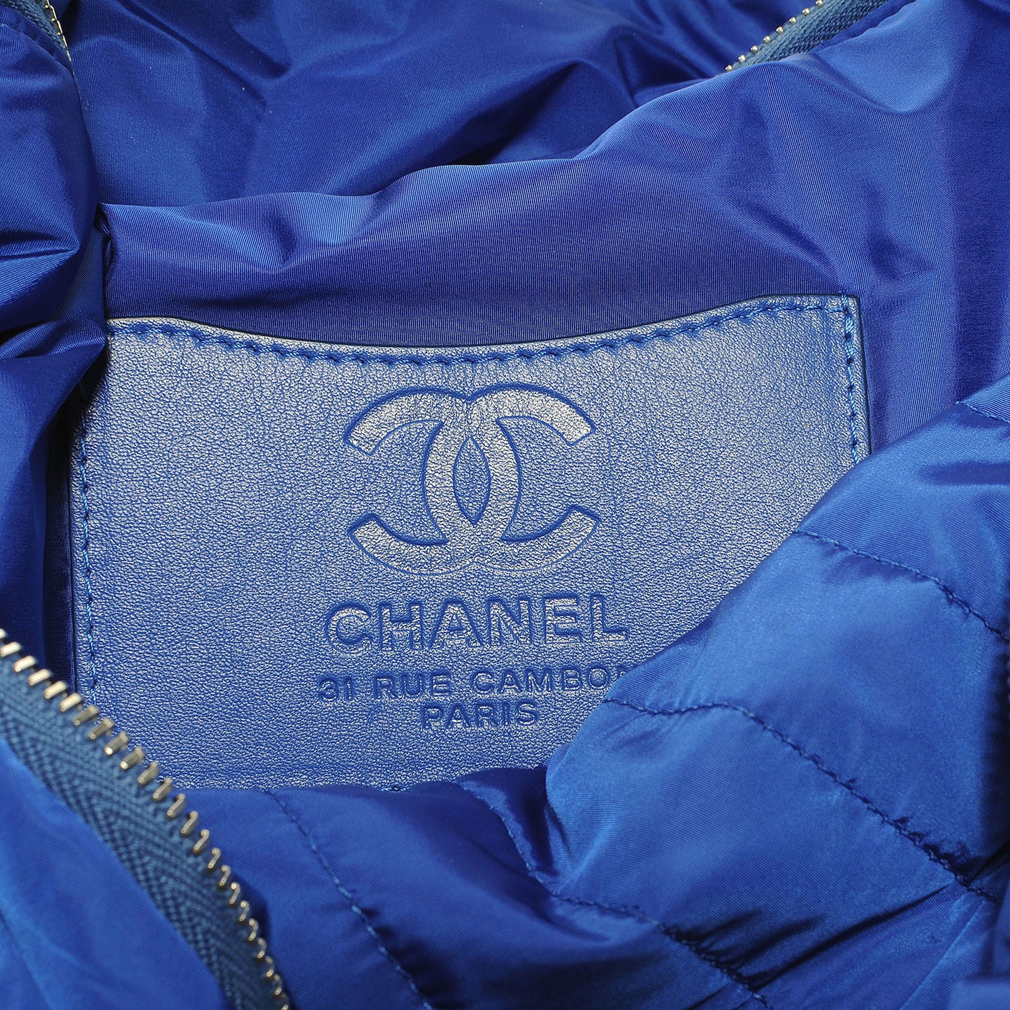 Nylon Vertical Quilted Jumbo Flap Cobalt Blue