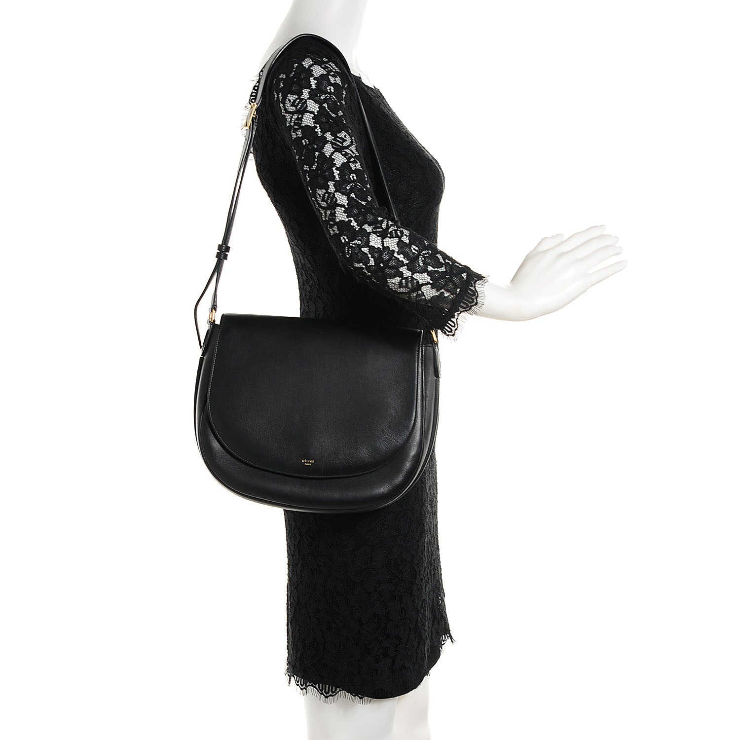 Celine Natural Calfskin Trotteur Messenger Black 2 of 7