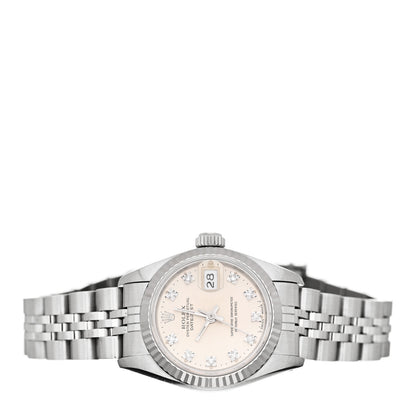 Rolex Stainless Steel 18K White Gold Diamond 26mm Oyster Perpetual Datejust Watch Silver 69174 2 of 4