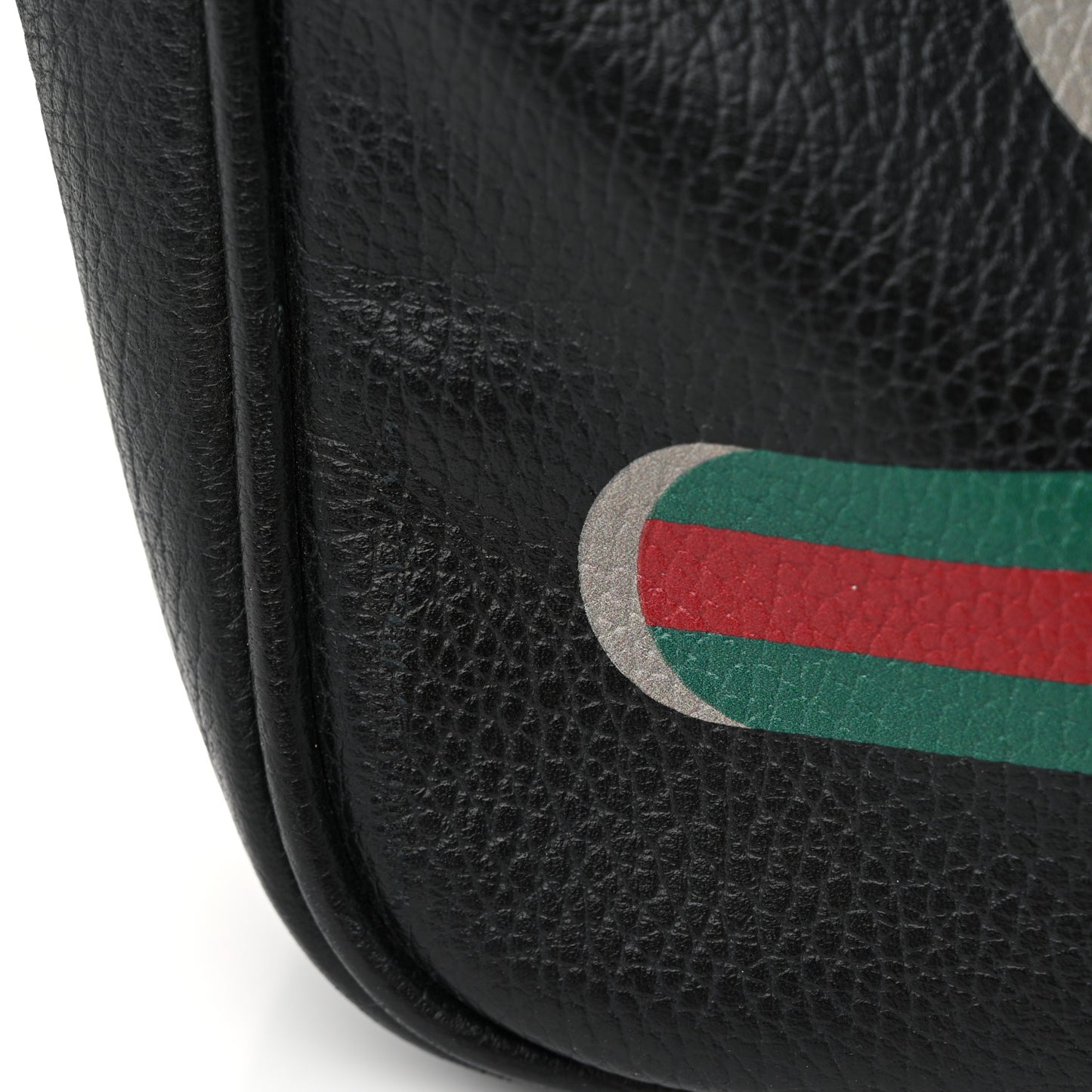 Pebbled Calfskin Logo Messenger Bag Black