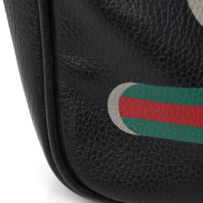 Gucci Pebbled Calfskin Logo Messenger Bag Black 12 of 14
