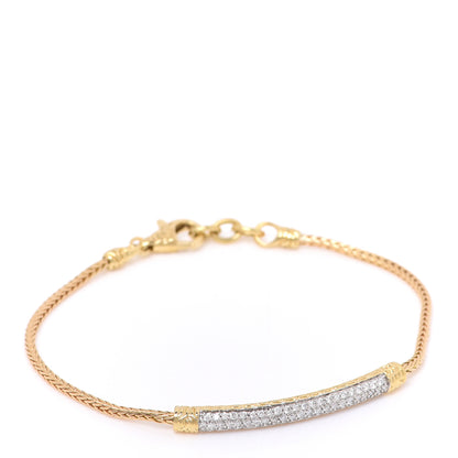 John Hardy 18K Yellow Gold Diamond Classic Chain Station Bracelet 1 of 5