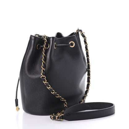 Chanel Caviar Deauville Drawstring Bucket Bag Black 2 of 10