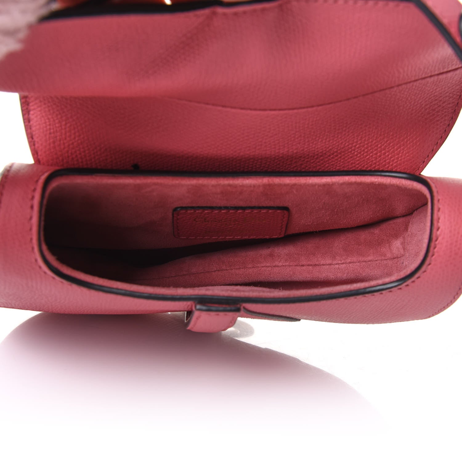 Christian Dior Grained Calfskin Mini Saddle Bag Pink 4 of 10