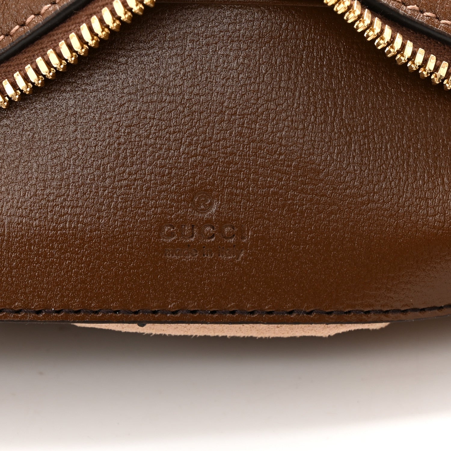 Gucci GG Supreme Monogram Azalea Calfskin Mini Retro Interlocking G Half Moon Bag Beige Ebony Brown Sugar 7 of 14