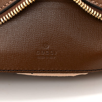 Gucci GG Supreme Monogram Azalea Calfskin Mini Retro Interlocking G Half Moon Bag Beige Ebony Brown Sugar 7 of 14