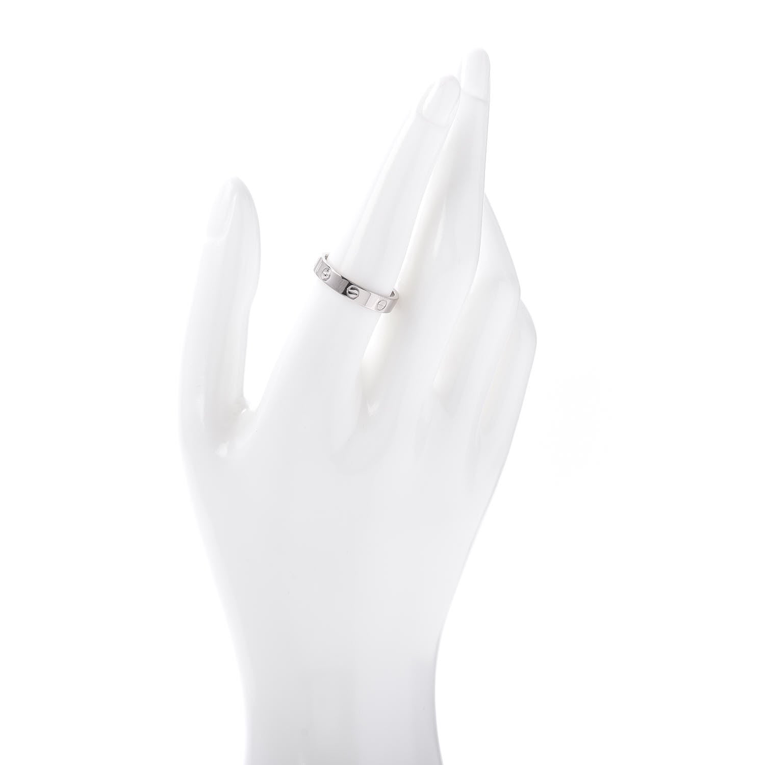 Cartier 18K White Gold 3.5mm LOVE Wedding Band Ring 57 8 2 of 4