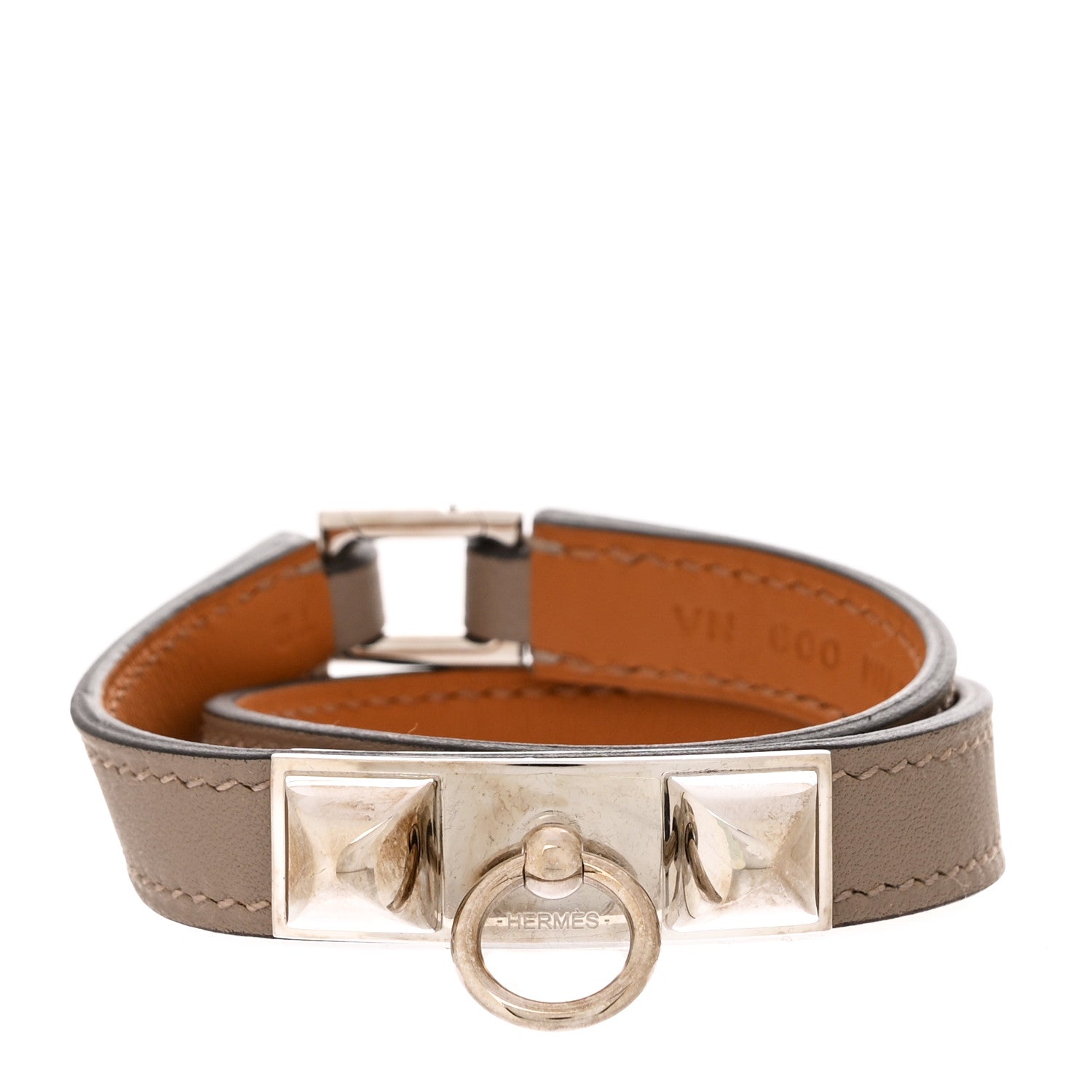 Hermes Swift Rivale Double Tour Bracelet T2 Gris Asphalt 1 of 7