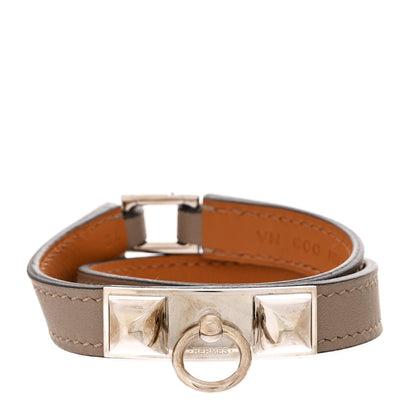 Hermes Swift Rivale Double Tour Bracelet T2 Gris Asphalt 1 of 7