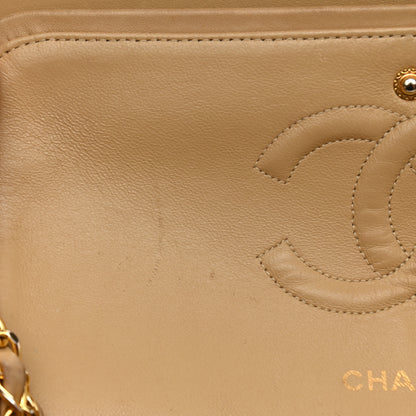 Chanel Lambskin Quilted Medium Double Flap Beige 12 of 16