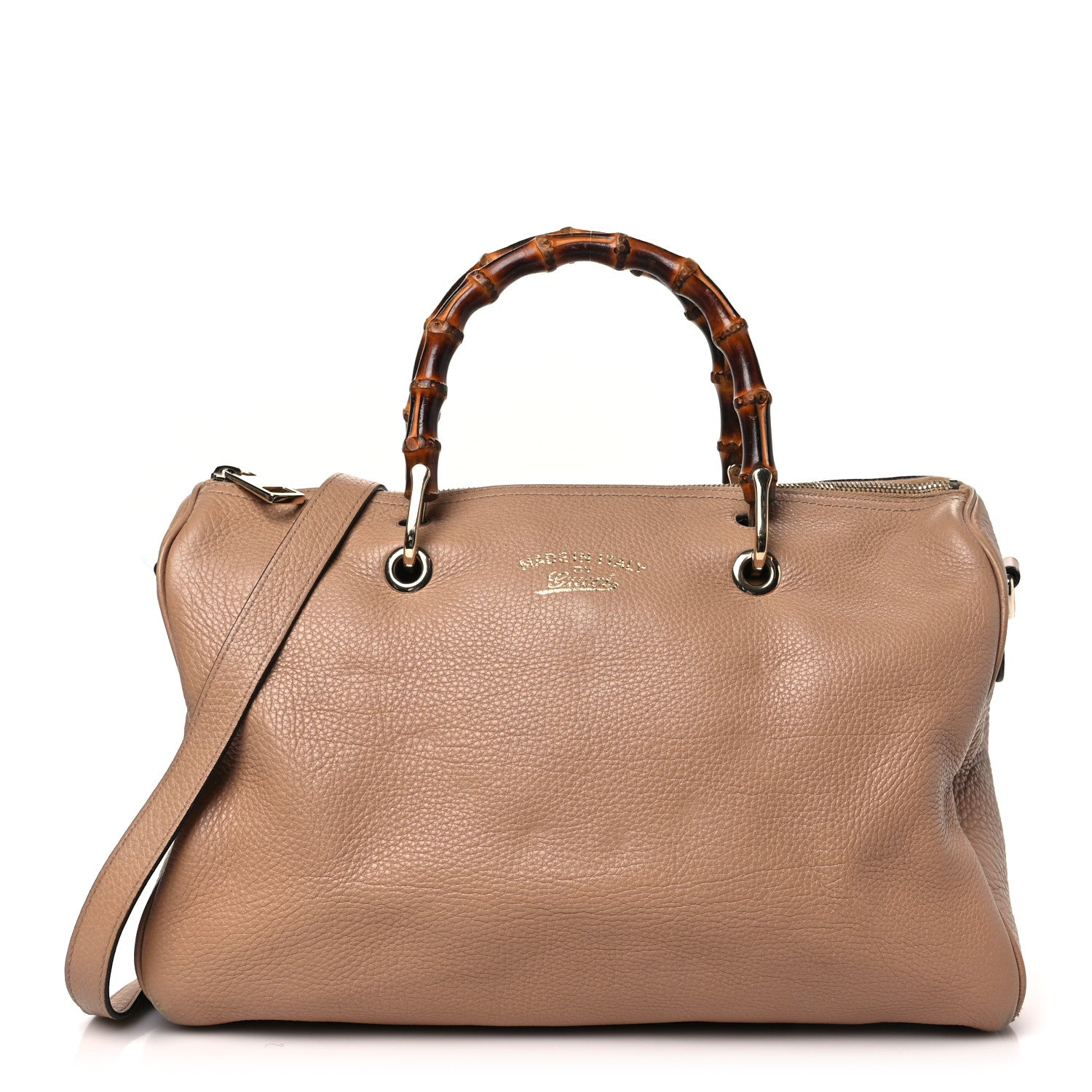 Gucci Calfskin Medium Bamboo Shopper Boston Camelia 1454714 – FASHIONPHILE