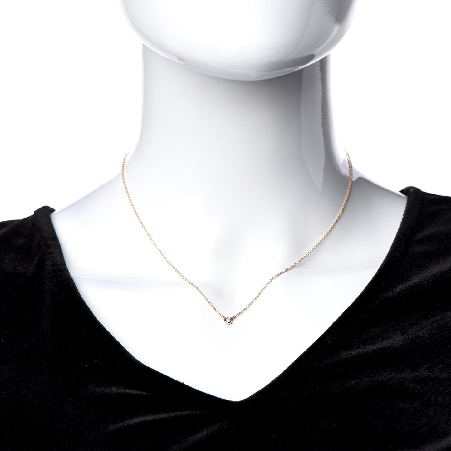 18K Yellow Gold Diamond .03ct Elsa Peretti Diamonds by the Yard Pendant Necklace