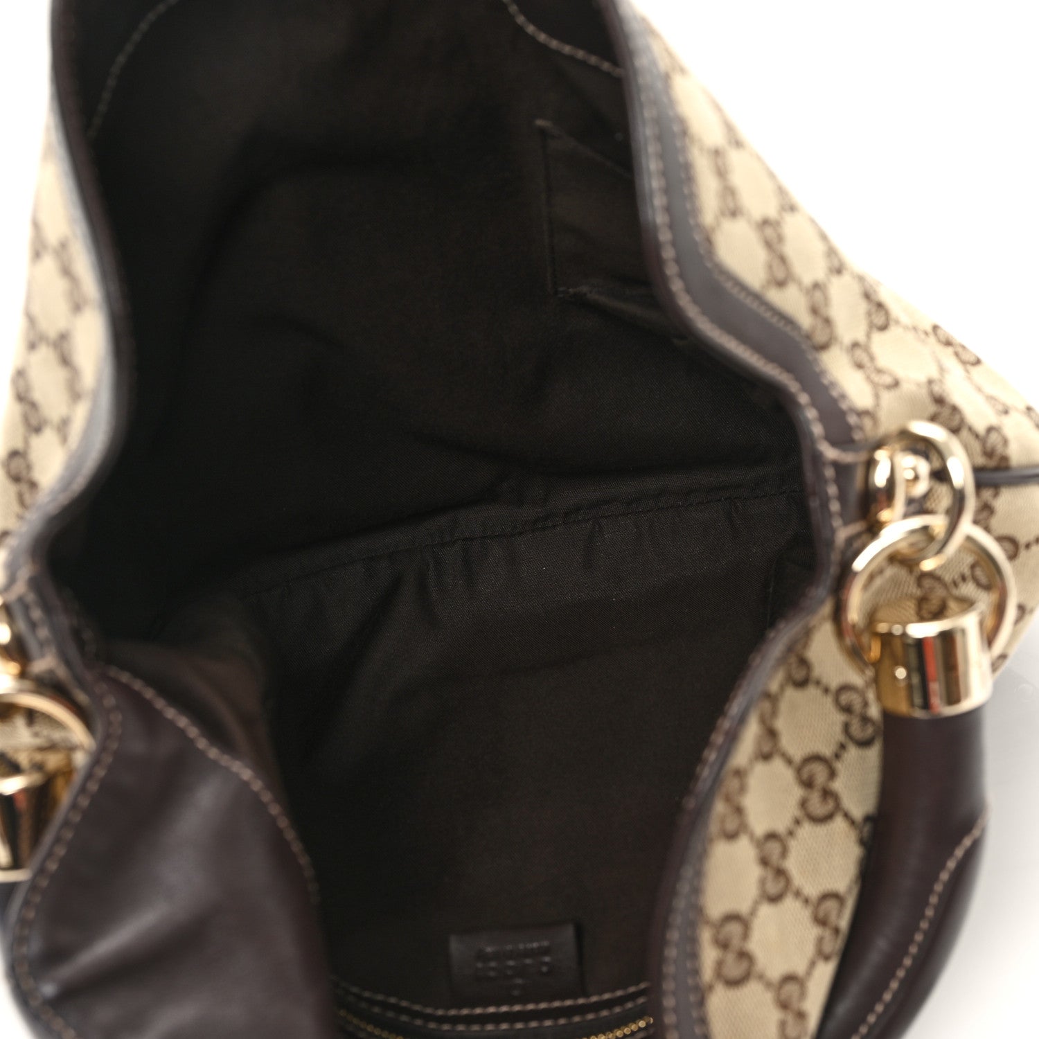 Gucci Monogram Medium Indy Top Handle Hobo Dark Brown 5 of 11